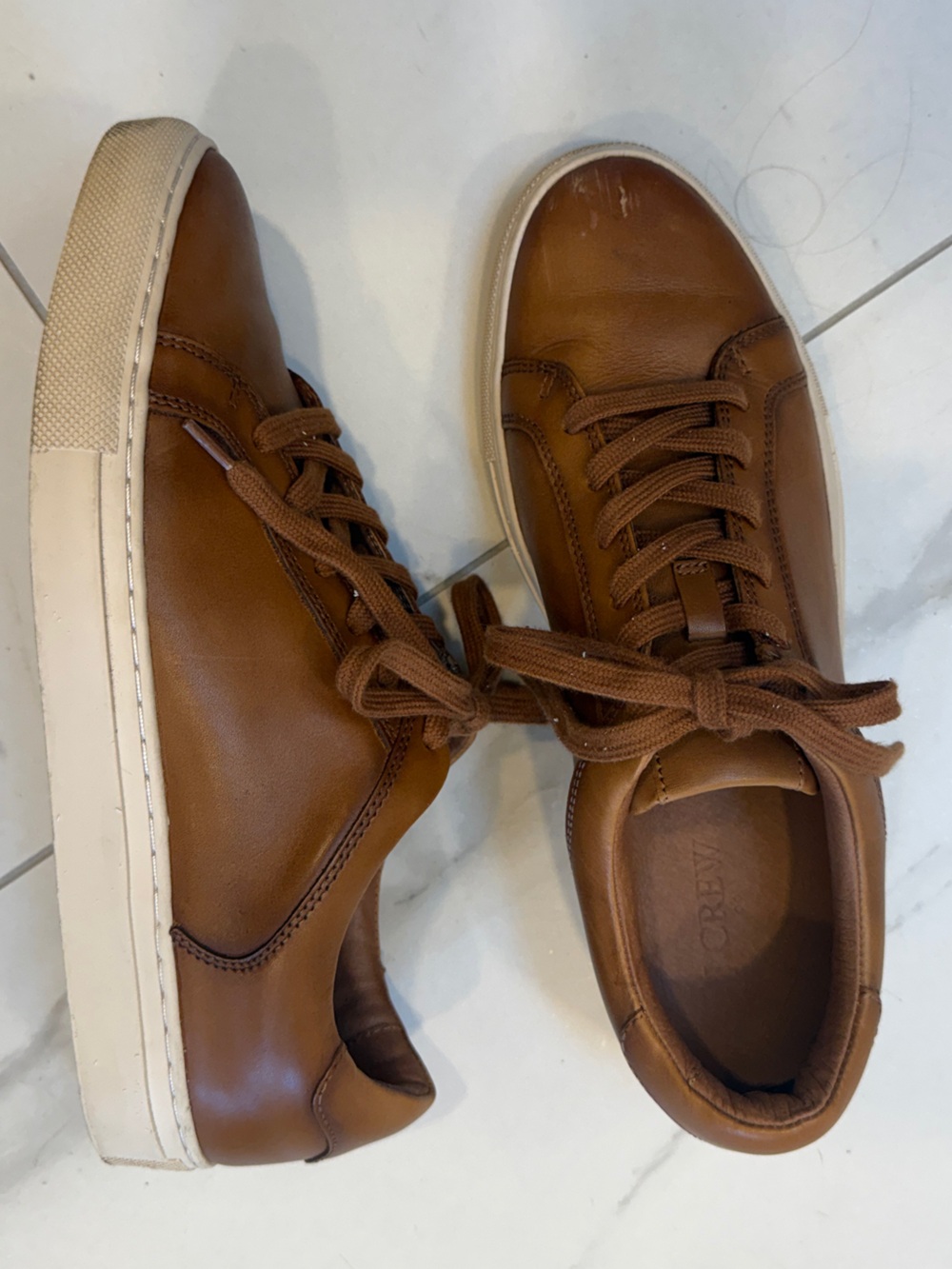 J. Crew Brown Leather Kids Sneakers